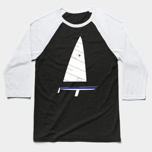 Laser Sailboat - Blue Baseball T-Shirt